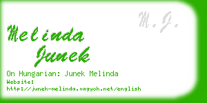 melinda junek business card